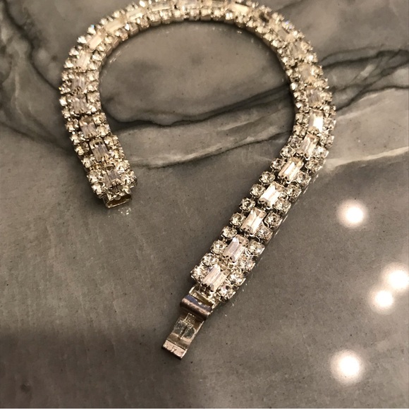 Vanna White Crystal Rhinestone Necklace And Bracelet Set Estate Vintage. - Picture 6 of 11